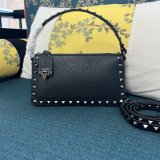 Small Rockstud Grainy Calfskin Crossbody Bag