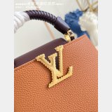 Louis Vuitton Capucines Luxury M48865 Golden Brown Wine-red Tassels Bag