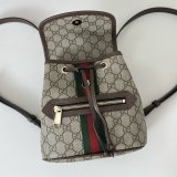 Gucci Ophidia Small Backpack In Beige And Brown GG Fabric 836854 Bag