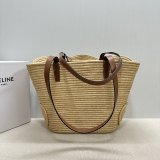 7 Star CELINE TRIOMPHE Hand-woven Raffia Bag