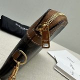 Top Long Pouch with Strap in Triomphe Canvas and Calfskin