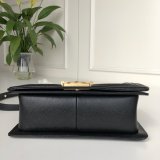 AAA+ CC Le Boy  Luxury Replica Black Bags Caviar 25cm