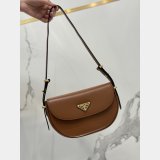 Prada Arke Leather Shoulder Bag With Flap