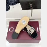 Women's slide with crystal Interlocking G Flat