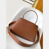 TOP LV Capucines MM Souple Grained Calfskin Handbag