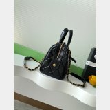 Designer Patent Crumpled Small Bowling AS5578 Black Bag