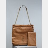 Luxury SAINT LAURENT POCHON lambskin handbag 781666