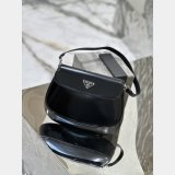 Small Prada Cleo brushed leather shoulder bag with flap