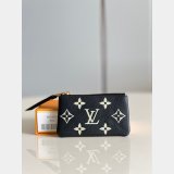 Louis Vuitton Knockoff M80885 Sale Key Pouch Monogram Empreinte Leather Black