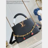 Louis Vuitton Capucines MM Wholesale M48865 Black Cherry Chain Bag