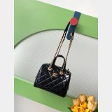 Designer Patent Crumpled Small Bowling AS5578 Black Bag