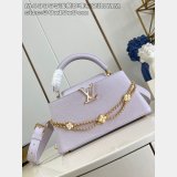 Louis Vuitton The Capucines Light Purple Pearl Flower M48865 Bag