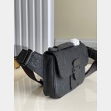 Louis Vuitton Knockoff S Lock Sling Bag Taurillon M58487 Black Bags