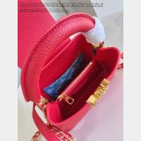 Louis Vuitton The Capucines M48865 Red Cherry Gold Buckle Chain Bag