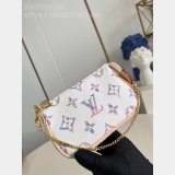 Louis Vuitton Inspired M83499 Wallet Multicolor White On Pochette Chain Ivy