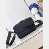 Steamer Messenger 1:1 Mirror LV Taurillon Men M23742 Black Bags