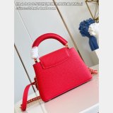 Louis Vuitton The Capucines M48865 Red Cherry Gold Buckle Chain Bag