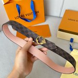 Designer LOUIS VUITTON Women Flowergram Belt 30MM