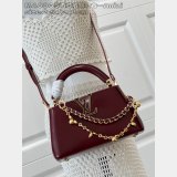 Louis Vuitton Capucines Burgundy Oil Wax M48865 Bag