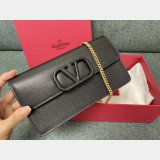 Valentino Garavani V Logo Signature Grained Calfskin Clutch