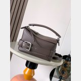 Small Loewe Puzzle Biker Bag In Shiny Calfskin