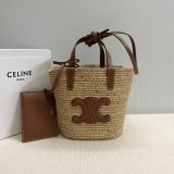 Top Celine TEEN 115802 Hand-woven Raffia Bag