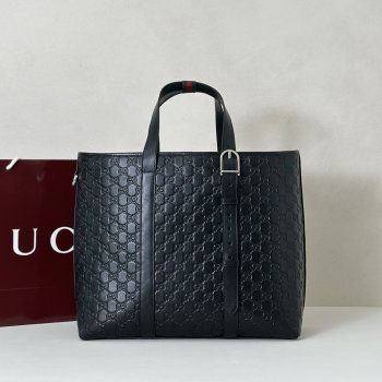 Gucci GG Emblem Large Tote Men Black 850218 Bag