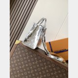 Louis Vuitton On The Go Tote Bag Silver Metallic M26373 Bag