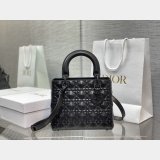 Christian Lady Dior 24cm AAA+ Replica Top Quality Black Bag