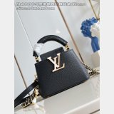 Louis Vuitton Black Lizard Pearl Chain M48865 Capucines Bag