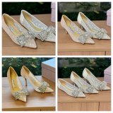 Jimmy Choo Beige Lace and Leather Wedding Pumps