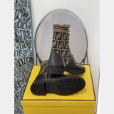 Fendi Domino Black leather biker boots