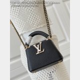 Louis Vuitton Black Lizard Pearl Chain M48865 Capucines Bag