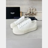 Prada Lace-up Fabric Sneakers