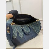 Replicas Shop Louis Vuitton 2022 Keepall Bandoulière 50 Other Leathers M45975 Blue