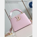 Louis Vuitton Pink Lizard Pearl Chain M48865 Capucines Bag