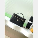 Best AP4936 Grained Shiny Calfskin Vanity Bag