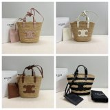 Top Celine TEEN 115802 Hand-woven Raffia Bag