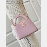 Louis Vuitton Pink Lizard Pearl Chain M48865 Capucines Bag