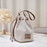 7 Star MiuMIU New Canvas Bucket 5BE089 Bag