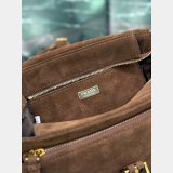 Prada Explorer Medium Suede Shoulder Bag