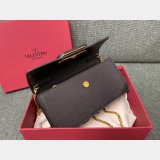 Valentino Garavani V Logo Signature Grained Calfskin Clutch