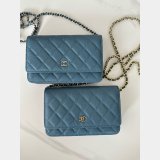 New CC WOC SMALL CAVIAR LEATHER CHAIN BAG Magnetic buckle