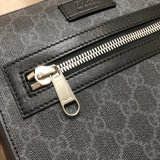 UK Gucci Fake Black GG Supreme Small Messenger 523599 Bag