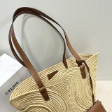 7 Star CELINE TRIOMPHE Hand-woven Raffia Bag