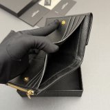 SAINT LAURENT MATELASSE GRAIN LEATHER WALLET 582296