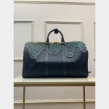 Replicas Shop Louis Vuitton 2022 Keepall Bandoulière 50 Other Leathers M45975 Blue