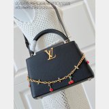 Louis Vuitton Capucines MM Wholesale M48865 Black Cherry Chain Bag