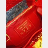 Louis Vuitton The Capucines M48865 Red Cherry Gold Buckle Chain Bag