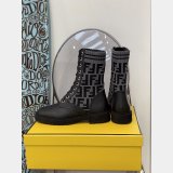 Fendi Domino Black leather biker boots